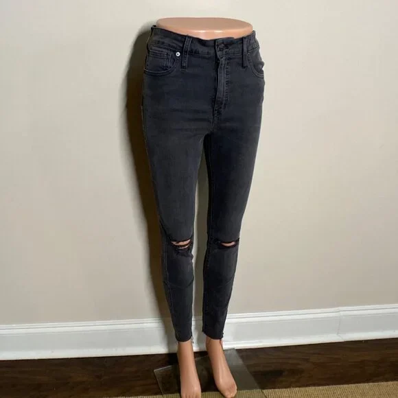 Madewell Distressed Curvy High-Rise Skinny Jeans, Size 26 - Picture 14 of 14